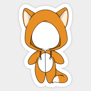 creepypasta slenderman fox costume doll Sticker